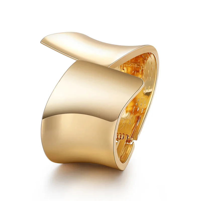 Womens Bangle Bracelets New Fashion Jewelry Symmetrical Gold Plated Luxury Wide Bracelet Accessories for Women bangle bracelet