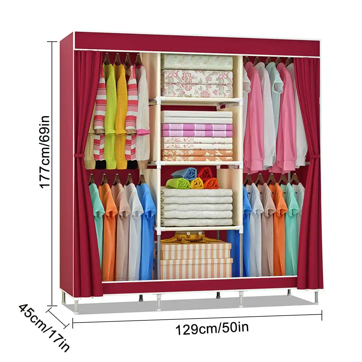 Large Capacity Non-woven Cloth Wardrobe Folding Portable DIY Wardrobe Clothes Storage Cabinet Closet Home Furniture