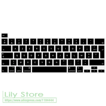

French AZERTY Keyboard Cover Skin EU Version For MacBook New Pro 16 Inch 2019 With Touch Bar and Touch ID A2141 Color Silicone