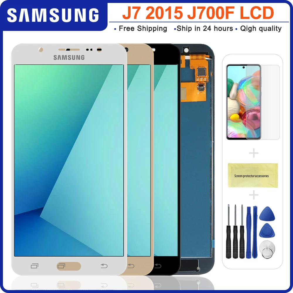 ЖК-дисплей 5 ''для Samsung Galaxy J7 2015 J700 J700F J700M J700H с сенсорным экраном и дигитайзером