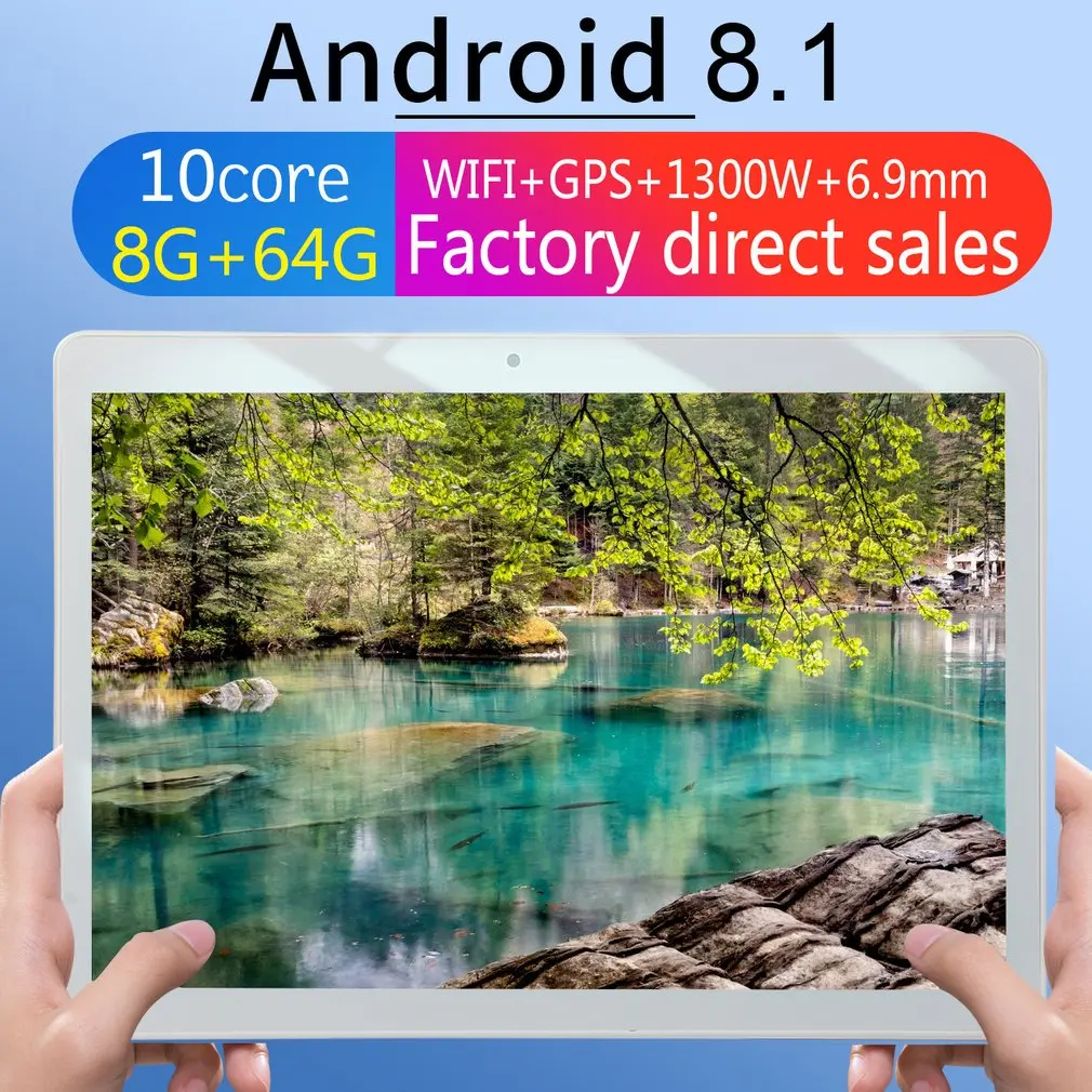 

KT107 Round Hole Tablet 10.1 Inch HD Large Screen Android 8.10 Version Fashion Portable Tablet 8G+64G Pink Tablet Pink EU Plug