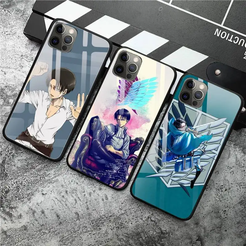 Чехол для телефона Levi Rival из аниме атака на Титанов закаленное стекло iPhone 12 Pro Max Mini