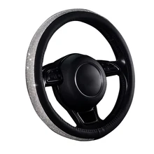 

38CM Car Steering Wheel Cover Protector Bling Bling Rhinestones Crystal Car Interior Decoration Auto Accessories For Women Girls