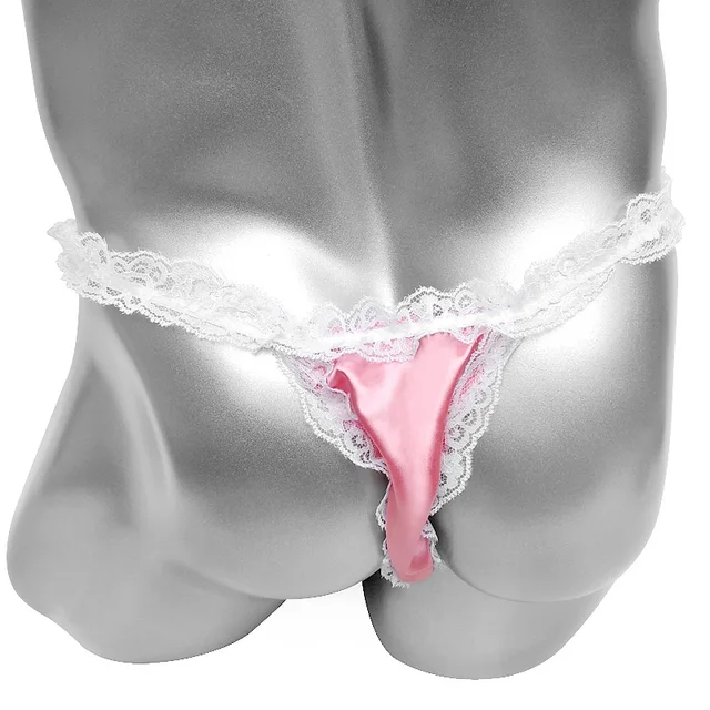 Mutandine Da Femminuccia In Raso Rosa Acceso/nero - Slip Da Bikini Da - Foto 3