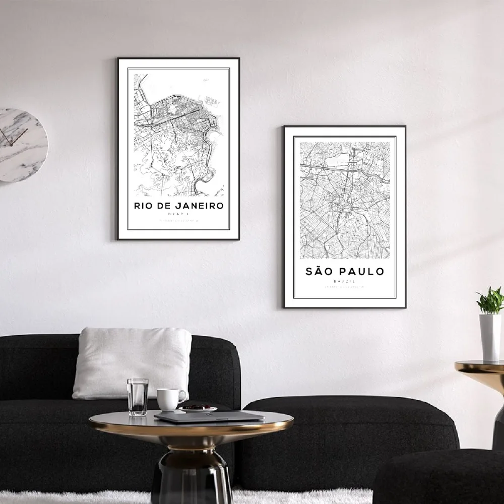 Brazil-Sao-Paulo-Map-Art-Print-Poster-Wall-Decor-Brazil-Rio-De-Janeiro-City-Map-Canvas (2)