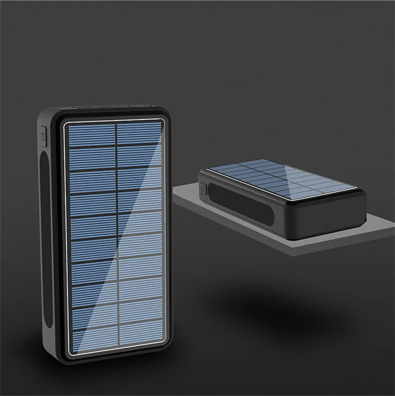 Solar PowerBank 80000mAh Battery Panel Fast Charge with 4USB Camping Light Durable External Battery Powerbank for IPhone8 Xiaomi 65w power bank