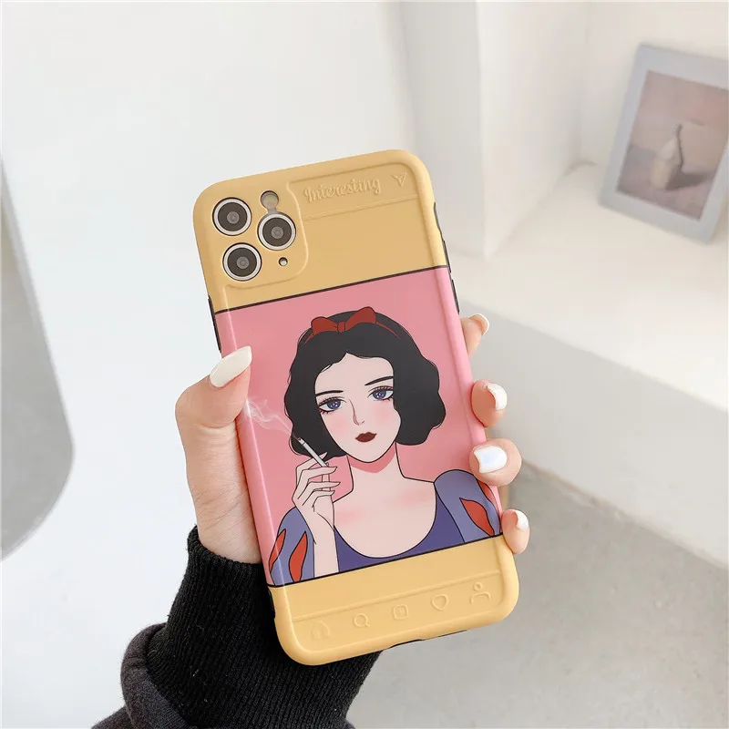

Princess snow White smoke cute Phone Case For iPhone 11 Pro Max Xr Xs Max X case silicone cover for coque iPhone 7 8 Plus cases