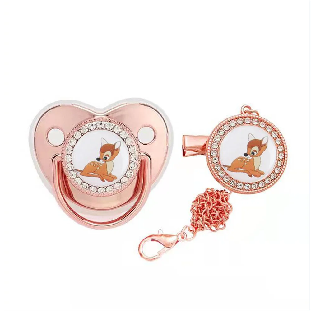[ 1 Set ] Disney Bling Bling Golden Bambi Pacifiers For Kids Infant