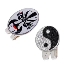 2 шт. Прочная Стильная маска Пекинской оперы и горный хрусталь Инь Ян дизайн Магнитная шляпа кепки козырек клип маркеры для мячей для гольфа подарки