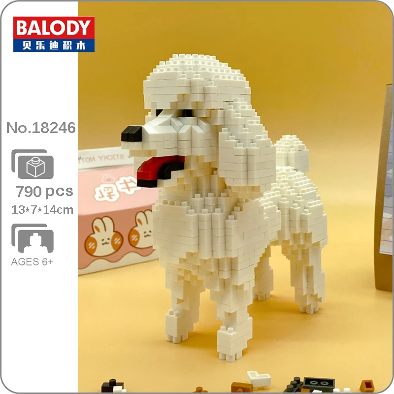 CB Balody мультфильм белый Пудель собака животное домашнее 3D модель 790 шт. DIY Мини