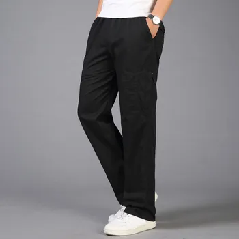 

2019 high quality Fashion Men Business Casual Pants Cotton Slim Straight Trousers Spring Summer Long Pants free shipping 12.4