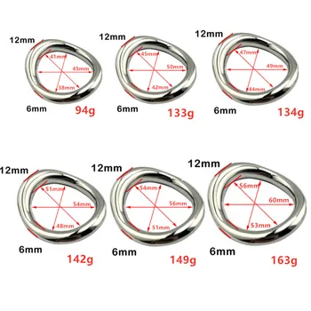 Stainless steel penis bondage lock cock Ring Heavy Duty male metal Ball Scrotum Stretcher Delay ejaculation BDSM Sex Toy men 6