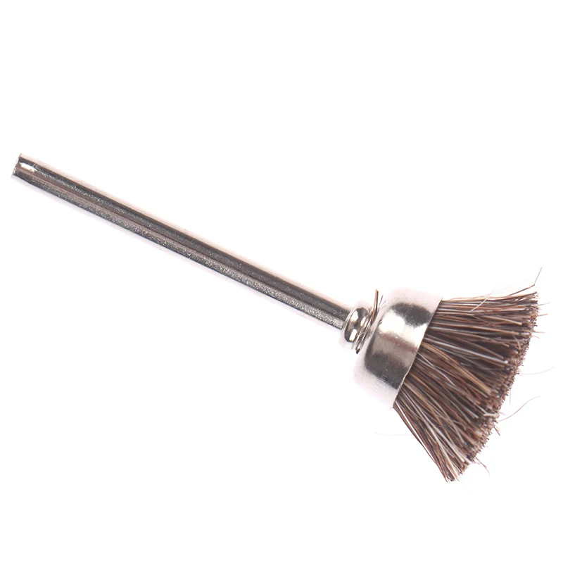 5Pcs 3mm Shank Flat Horsetail Bristle Brush Buffing Carving Wax Polishing Tool