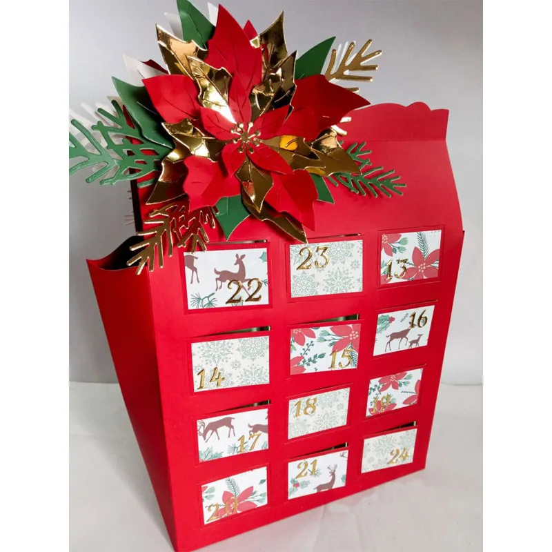 Рождественская тематическая Подарочная коробка для вырезания домиков в форме конфет, Цветочная панель для скрапбукинга, тиснение, сделай сам, изготовление открыток, Новинка