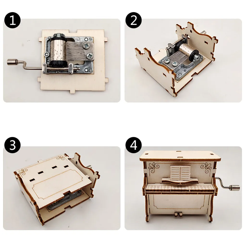 Деревянная Рука коленчатый DIY музыкальная коробка игра музыкальная тема Рождественский подарок#27 июля