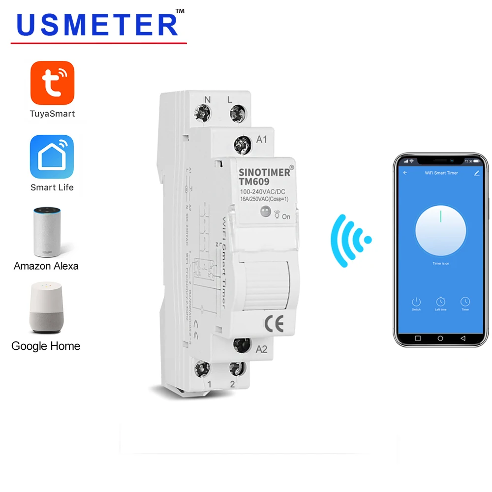 wifi домашний умный таймер дистанционного управления мобильным Tuya APP переключатель времени с обратным отсчетом ручной переключатель 100-240VAC din-рейка