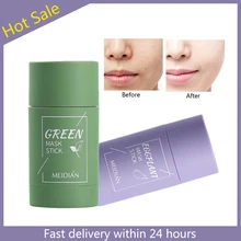 Green Mask Stick Green Tea Mud Mask Oil Control Eggplant Acne Clearing Solid Mask Cleansing Mask Blackhead Fine Pores Mask