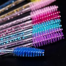 

Disposable 50pcs/ Pack Crystal Eyelash Makeup Brush Diamond Brush Handle Disposable Tool Wands Extension Mascara Eyelash Ey J4I6