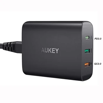 

AUKEY 74.5W EU UK Plug Quick Charger 3-Port USB C Wall Charger with 46W PD 3.0 & 18W QC 3.0 Wall Phone Charger Charging Station