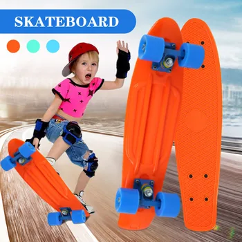 

Mini Complete Fish Skateboards For Kids Plastic Fishboard Cruiser Completed Graphic Retro Kick Skate Skateboard for Beginners#g3