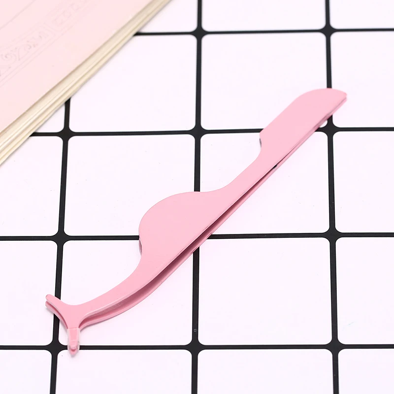 1PC Stainless Steel Eye Lash Tweezer False Eyelash Makeup Tweezer Fake Eye Lash Applicator Clip Makeup Tool