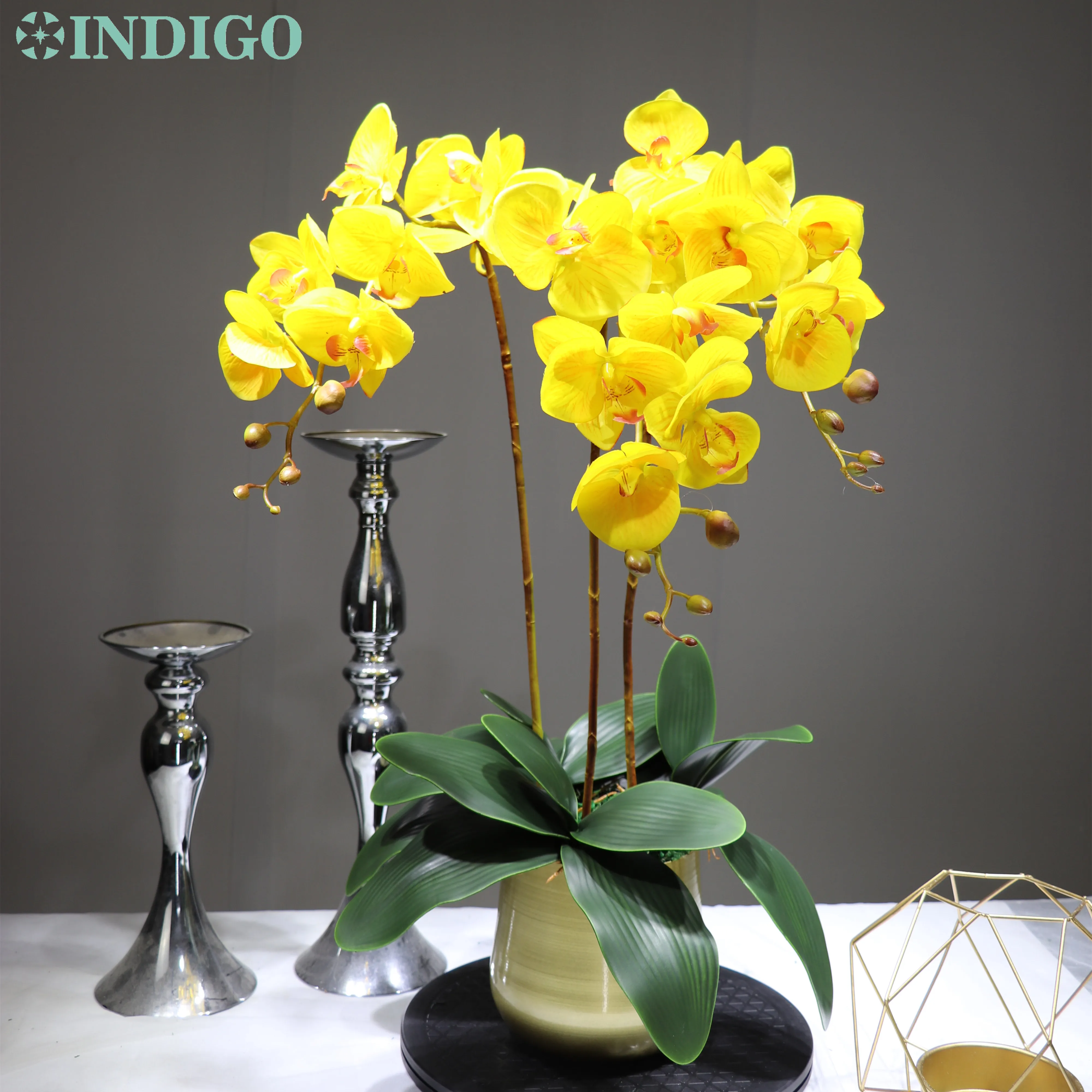 INDIGO Yellow Orchid Flower Arrangment 