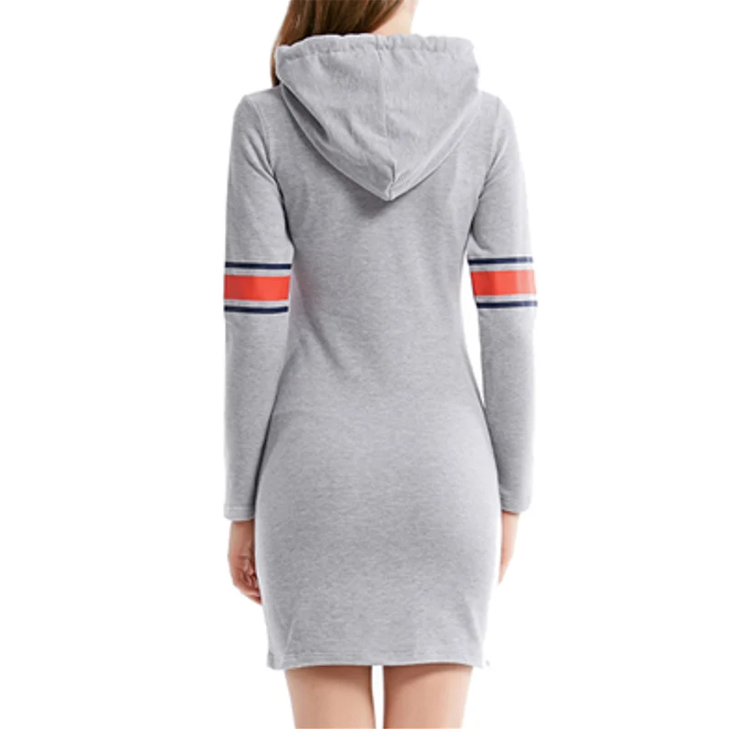  Autumn Winter Casual Pullovers Drawstring Hooded Hoodies Dress Woman Digital Cotton Girl Long Sleev