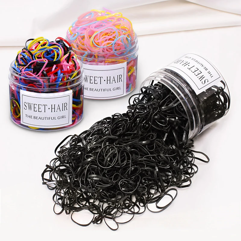 500 шт. Детские резинки для волос черные|Аксессуары девочек| |