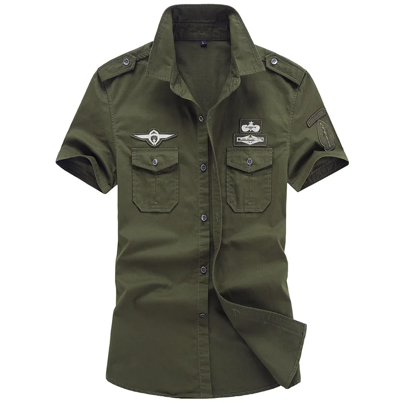 Military Shirt Army Style Mens Shirts 