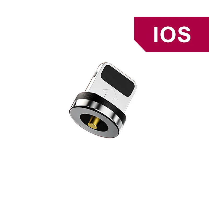 Магнитный кабель usb type-C, магнитный кабель, светодиодный, для быстрой зарядки, USB кабель микро-зарядного устройства, провод для iPhone, huawei, samsung - Цвет: For ios Plug