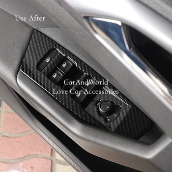 

Interior Door Window Lift Panel Cover Glass Switch Frame Garnish Trims For Volkswagen VW T-CROSS 2019 ABS Chrome Car Accessories