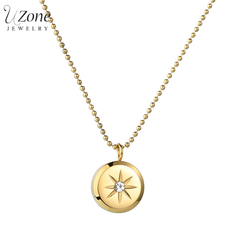 Кулон UZone Крошечный Цирконий Starlight колье из нержавеющей стали круглые бусины