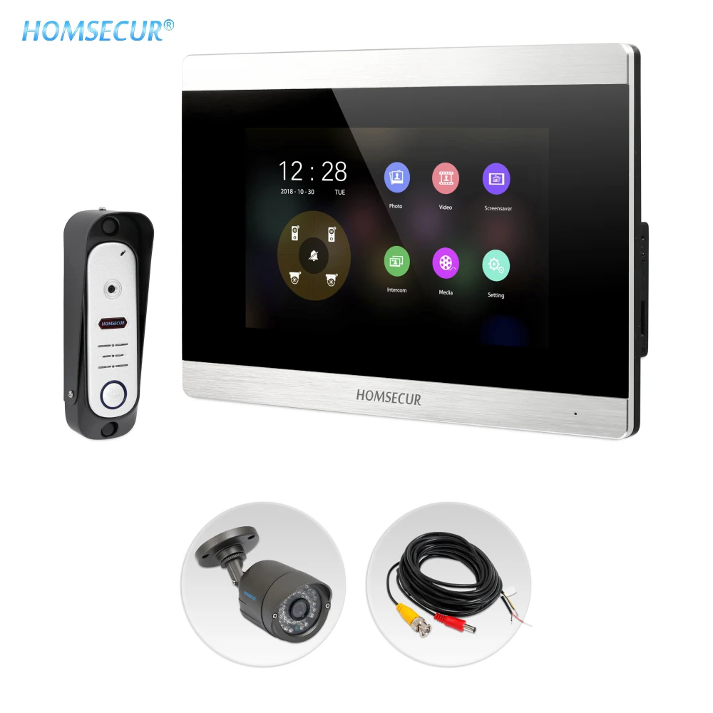 HOMSECUR 7\ Video Door Entry Security Intercom with 1.3MP Silver Camera for House/Flat BC051HD-S+BM715HD-S