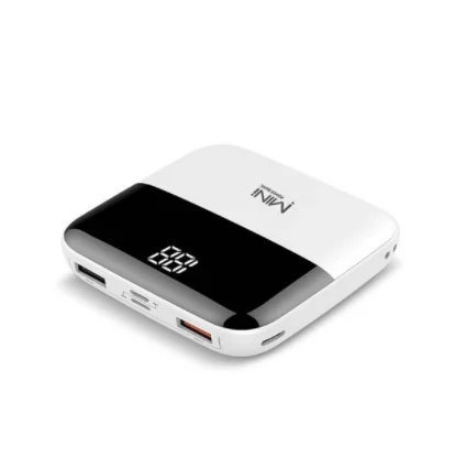 Mi ni power bank 10000 мАч Быстрая зарядка передний дисплей двойной USB быстрый выход mi rco USB Tpye-C быстрое зарядное устройство для Xiaomi mi - Цвет: White