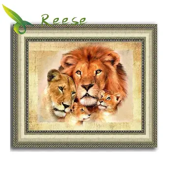 

Diy Full Round Resin Kids Diamond Painting Embroidery Rhinestones Kit Lion Family A Cartoon Animal Mosaic Deco As A Hobby Gift