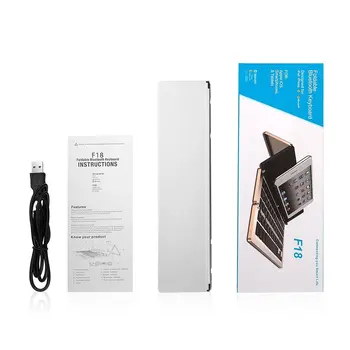 

Universal Triple Foldable Keyboard 58 Keys Bluetooth 3.0 Wireless Mini Aluminum Alloy Keyboard for Android IOS