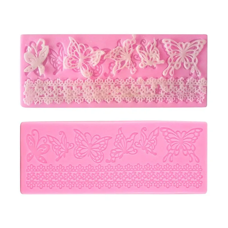 Cake Border Decoration Tool 3D Mold Hollow Butterfly Flower Lace Food Grade Silicone Mat Mould | Дом и сад