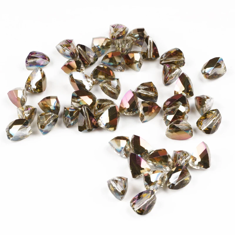 

4 6 8mm Shiny Grey Triangle Faceted Glass Crystal Beads Loose Spacer Beads for Jewelry Making Accessories Necklace Bracelet DIY
