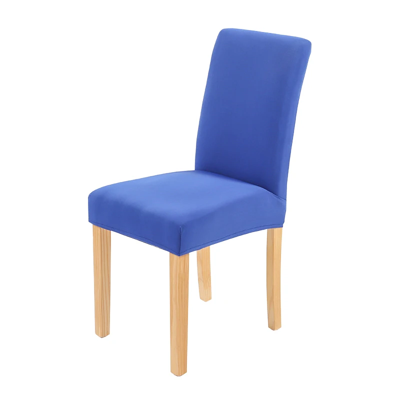 Сплошной цвет чехол для кресла спандекс Большие размеры эластичные чехлы на стулья белые чехлы для обеденной кухни Свадебные банкетные гостиницы - Цвет: 3-blue
