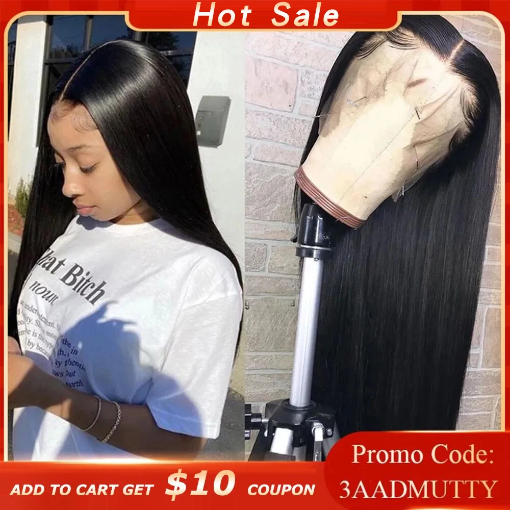 Pelucas de cabello humano liso con encaje frontal prearrancado, peluca de encaje transparente HD con pelo de bebé, pelucas de cierre frontal de encaje Remy brasileño