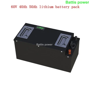 

Steel case 60V 40Ah 50Ah lithium battery pack with 60A BMS for electric motorcycle grass cutterInstead of lead-acid+5A charger