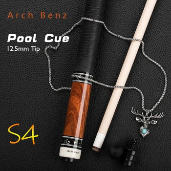 

Arch Benz S4 Billiards Pool Cue 12.5mm American Tiger Red Thread Tip Kit North American Maple Shaft Stick American 10Teeth Joint