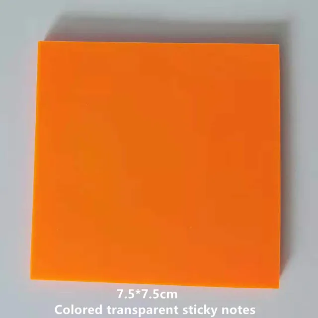 50Page Transparent Sticky Notes Student Waterproof Message Memo Pad Creative Stationery Office School Supplies Color Notebook 12Orange