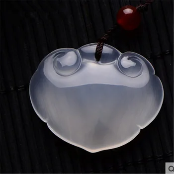 

Chinese Jade Agate Safety lock Pendant Necklace Charm Jewellery Fashion Accessories Hand-Carved Man Woman Amulet