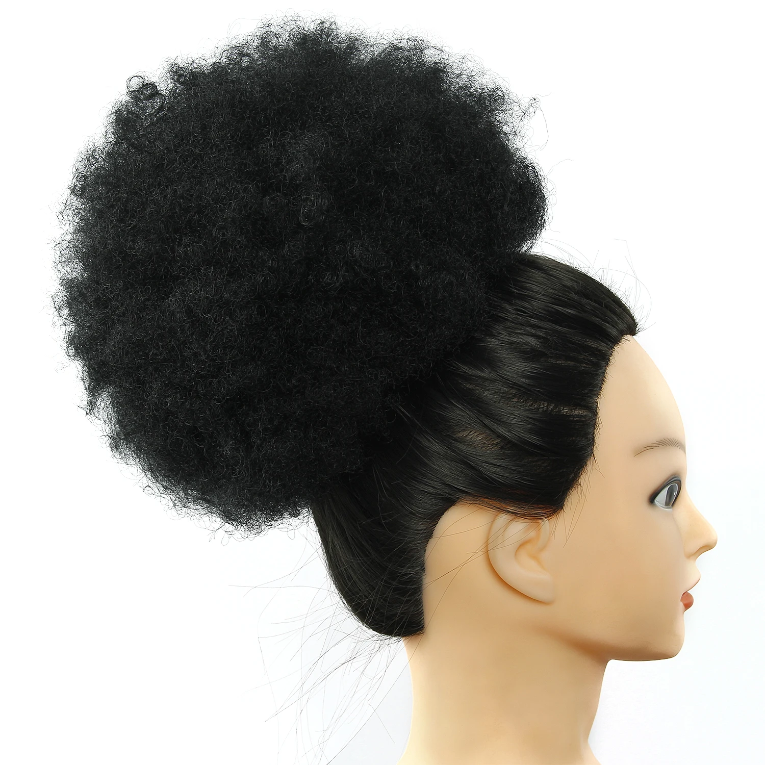 Синтетический шиньон волос булочка афро кудрявый шнурок короткие волосы штук диаметр 10 дюймов волосы булочка афро шиньон