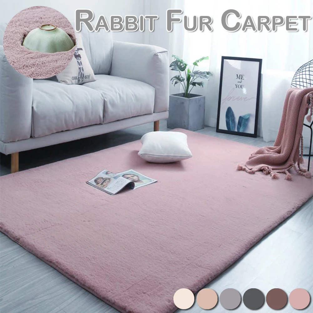 Soft Shaggy sitting room floor Carpet Shaggy Fur Rabbit carpet Sofas Cushions Kitchen Mat home Decor Mat D20