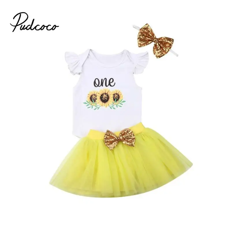 sunflower 1st birthday outfit