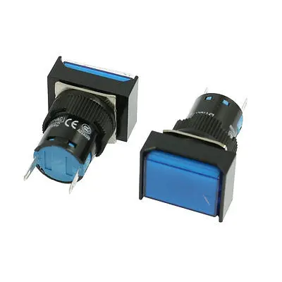 2 x DC 24V 16mm синяя прямоугольная крышка индикатор питания световой сигнал аварийной ситуации
