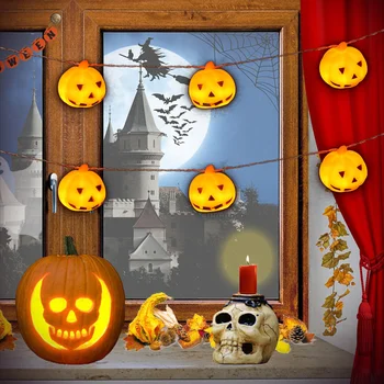

1Pc String Light Durable Creative Decorative Portable String Lamp LED String Pumpkin String Light for Halloween Party