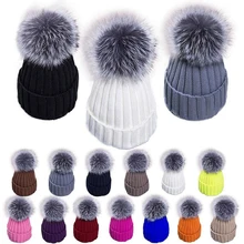 Зимняя Брендовая женская меховая шапка с помпонами, зимняя женская шапка, шапка для девочек, вязаные шапки, шапка, шапка, толстая женская шапка, шапки